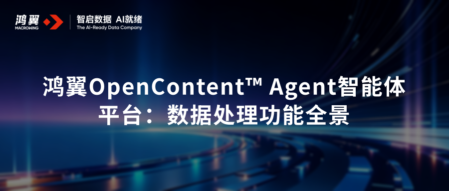 鸿翼OpenContent™ Agent智能体平台：数据处理功能全景